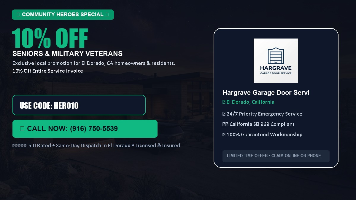10% OFF Senior Citizens (65+) & Military / Veteran Community Discount in El Dorado, CA